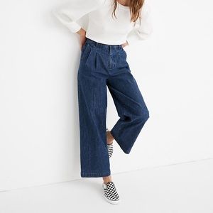 Pleated Wide-Leg Jeans in Seabrook Wash